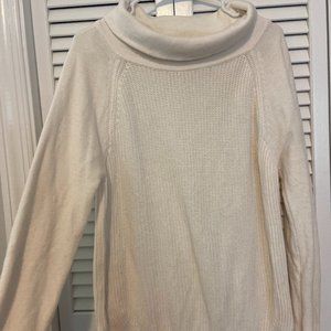 LOFT Cowl Neck White Sweater - M